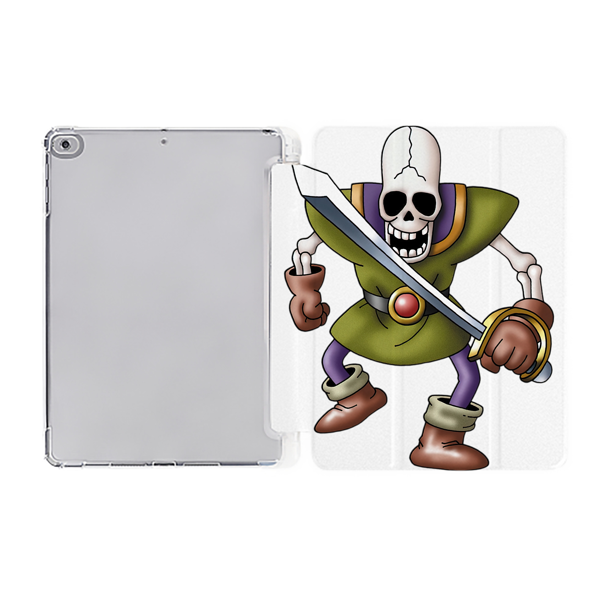 （画像用） ドラゴンクエスト Doragon Kuesuto Dragon Quest IPad ケース ペン収納付き 三つ折りスタンド PUレザー×シリコン 対応機種9.5/10.5/10.9インチ